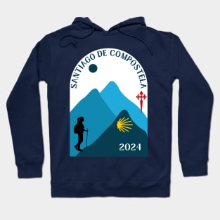 Camino de Santiago de Compostela 2024 Woman Walking Hoodie